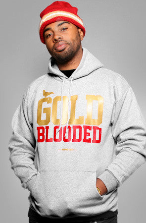 Gold Blooded (Men's Heather/Red Hoody)