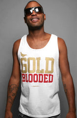 Gold Blooded (Men's White/Red Tank)