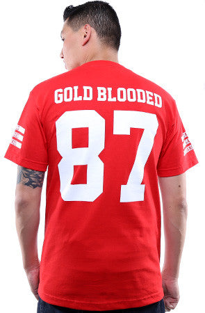 Gold Blooded Legends :: 87 (Men's Red Tee)