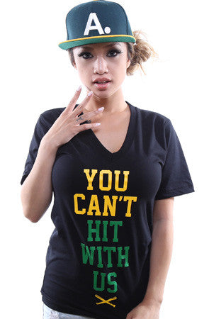 You Can't Hit (Women's Black/Green V-Neck)