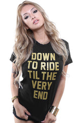 Breezy Excursion X Adapt :: Down To Ride GOLD Edition (Bonnie) (Women's Black Tee)