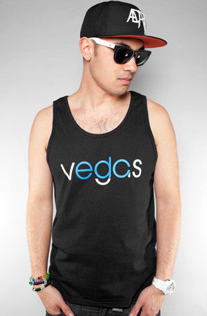 Vegas (Men's Black/Blue Tank)