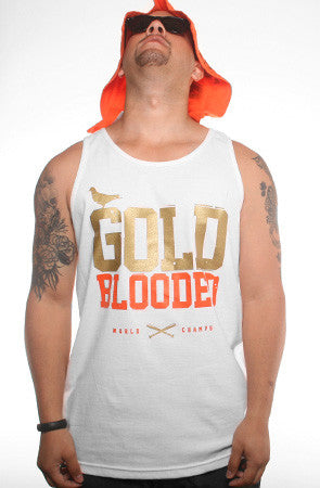 Gold Blooded World Champs (Men's White/Orange Tank)