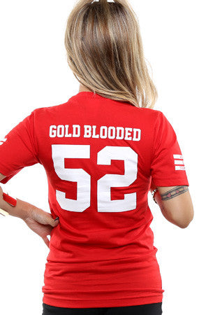 Gold Blooded Legends :: 52 (Women's Red V-Neck)