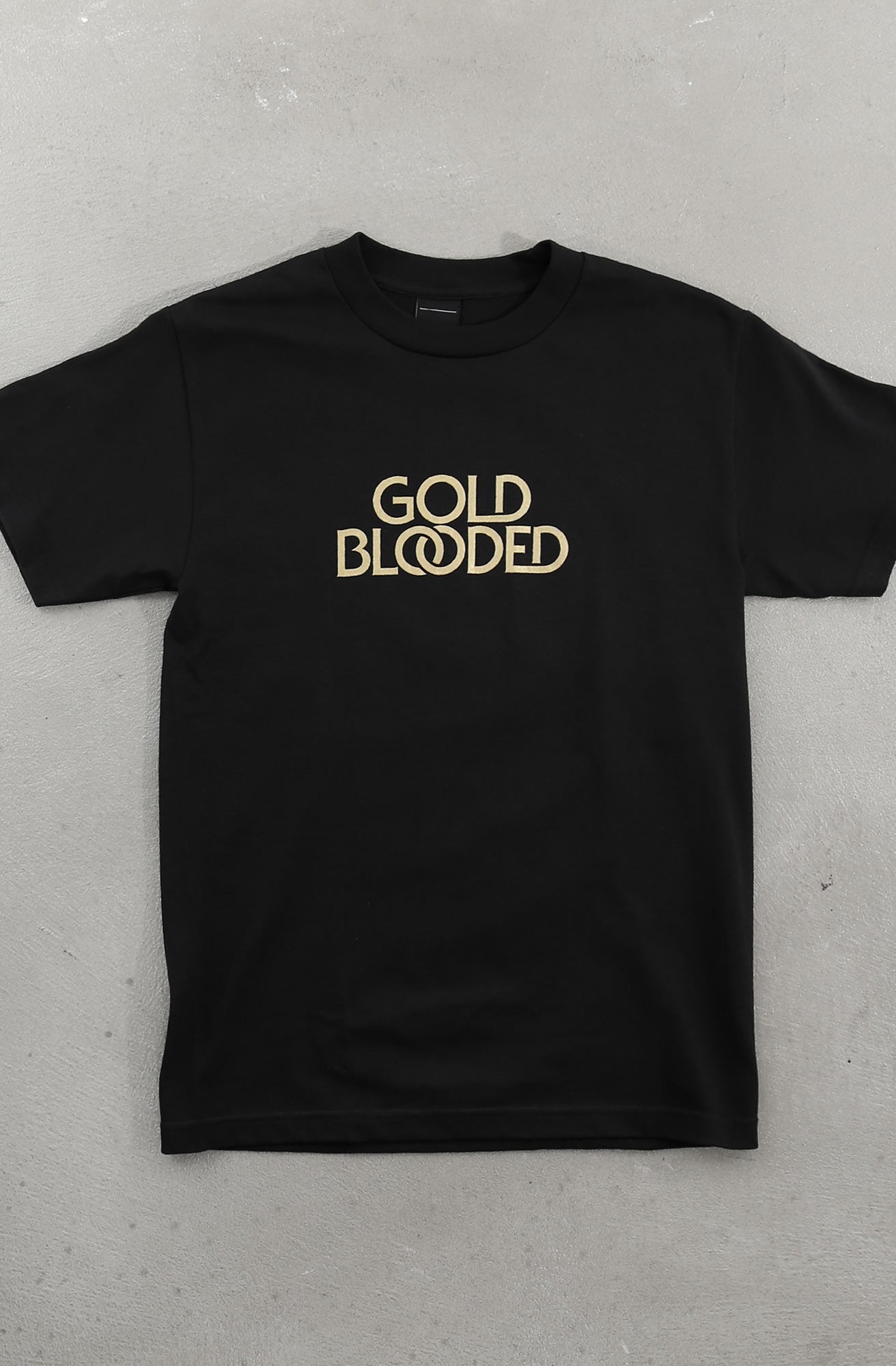 Gold Blooded Serif (Men's Black Tee)