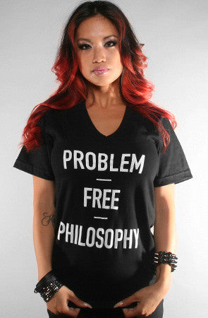 Problem Free (Women's Black V-Neck)