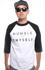 Humble Thyself (Men's White/Black Raglan Tee)