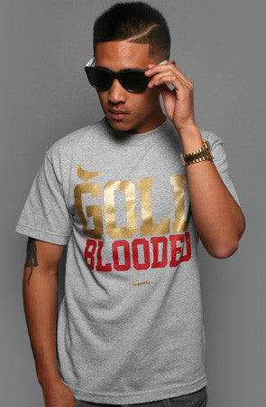 Gold Blooded (Men's Heather/Red Tee)