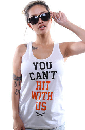You Can't Hit (Women's White/Orange Tank Top) – Adapt.