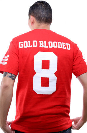 Gold Blooded Legends :: 8 (Men's Red Tee)