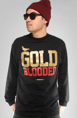 Gold Blooded (Men's Black/Red Long Sleeve Tee)