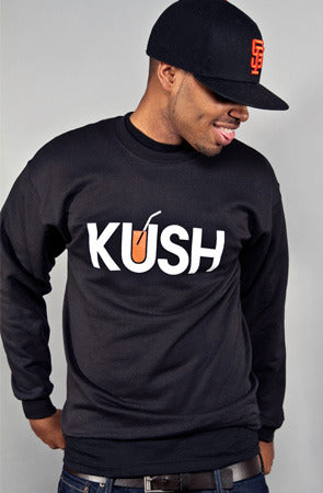 KUSH x OJ (Men's Black Crewneck Sweatshirt)