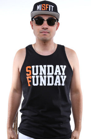 Sunday Funday (Men's Black/Orange Tank)