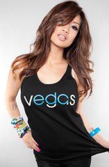 Vegas (Women's Black/Blue Tank Top)