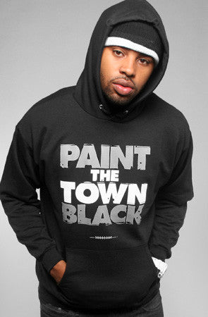 Paint the Town Black (Men's Black Hoody)