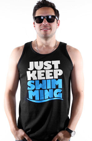 Keep Swimming (Men's Black Tank)