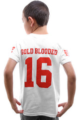 Gold Blooded Legends :: 16 (Youth Unisex White Tee)