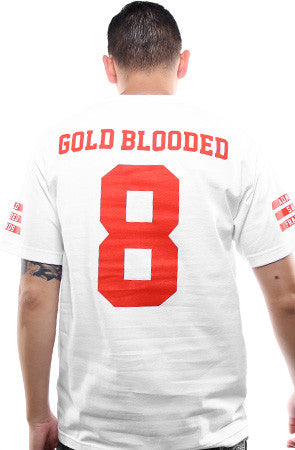 Gold Blooded Legends :: 8 (Men's White Tee)