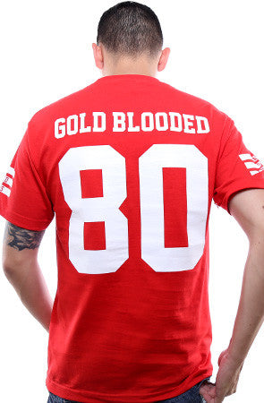Gold Blooded Legends :: 80 (Men's Red Tee)