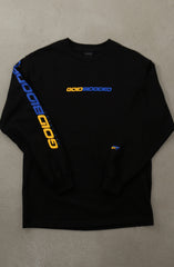 Gold Blooded RPM (Men's Black/Royal Long Sleeve Tee)