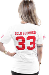 Gold Blooded Legends :: 33 (Women's White V-Neck)