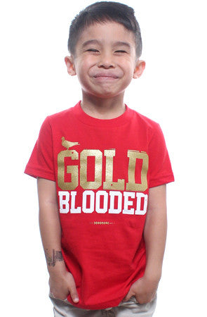 Gold Blooded (Tykes Unisex Red Tee)