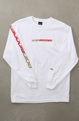 Gold Blooded RPM (Men's White/Red Long Sleeve Tee)
