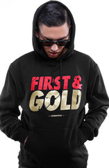 First and Gold (Men's Black/Gold Hoody)