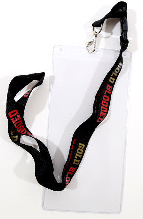 Gold Blooded (Black/Red Lanyard w/ Ticket Holder)