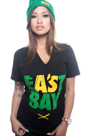 Eastbay (Women's Black V-Neck)