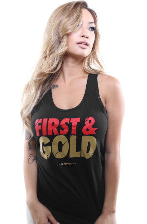 First and Gold (Women's Black Tank Top)