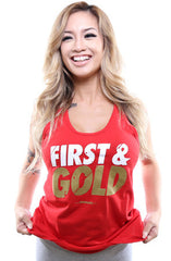First and Gold (Women's Red Tank Top)