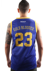 Gold Blooded 23 (Men’s Royal Basketball Jersey)