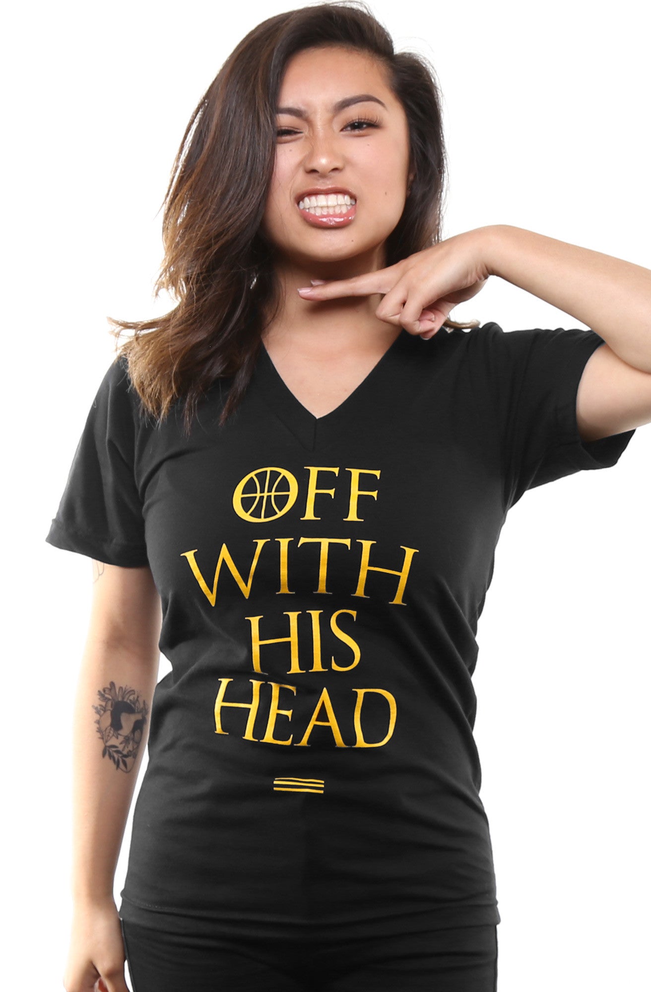 LAST CALL - Off With His Head (Women's Black V-Neck)